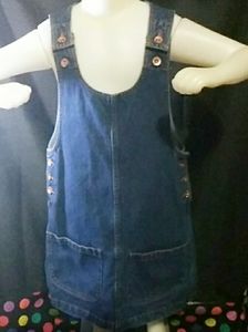 Denim & Co. girls blue Overall jean dress